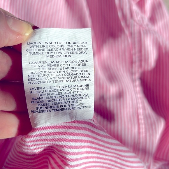 Y2K country pink western striped sleeveless cotton shirt.
Coastal 1X , PTP 24.5” - Picture 11 of 14